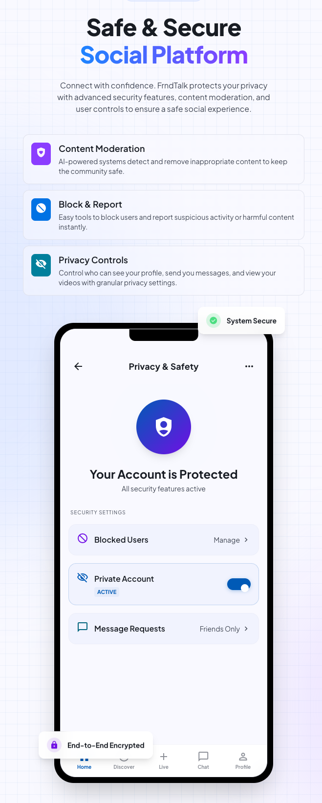 FrndTalk - safe and secure platform